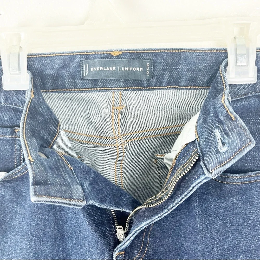 EVERLANE Dark Wash Straight Leg Five Pockets Uniform Jeans, Size 30 x 30
